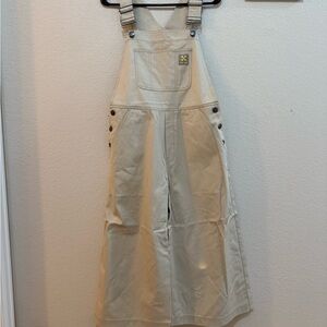 WE-AR4 Wide Legged Cropped Cream Color Overalls ~ XS ~ Brand New With Tags